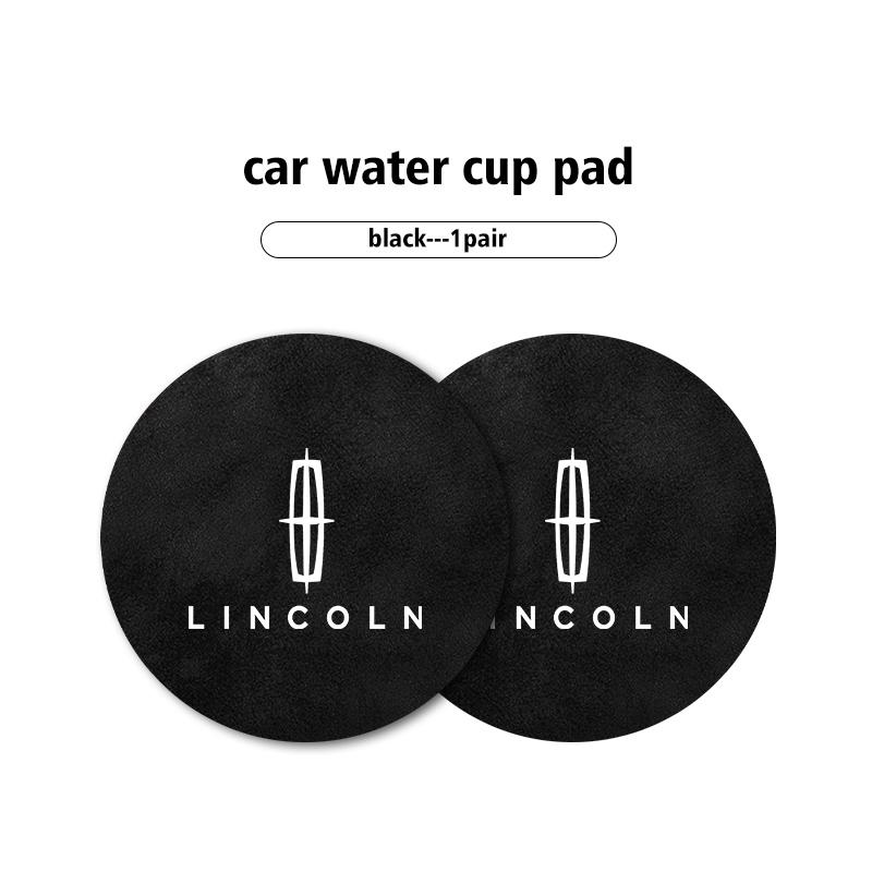 2pcs Sheepskin Car Coaster Water Cup Holder Anti-skid Slot Pad For Lincoln Navigator MKZ MKX MKC MKT Continental Nautilus m1