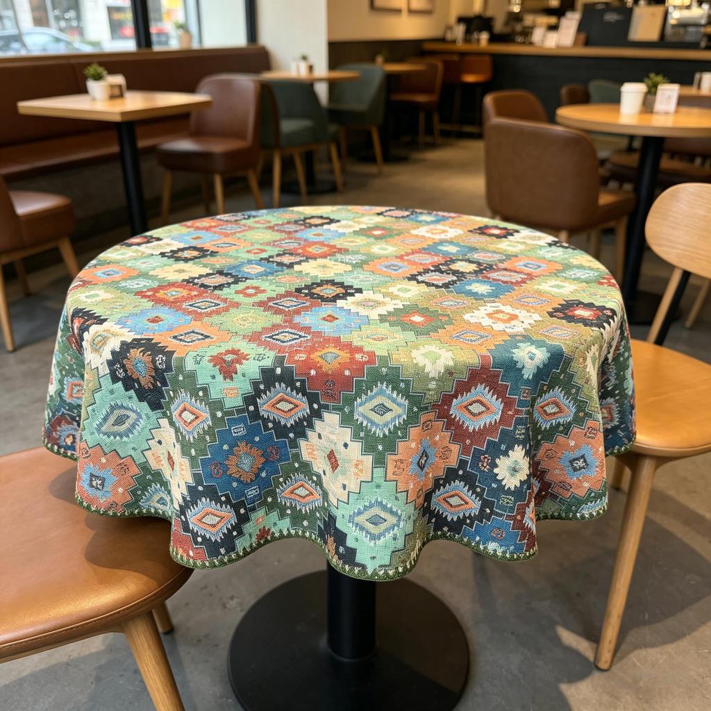 Dining Kitchen Party Event Family Gathering Small Round Cotton Tablecloth