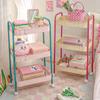 3 Layer Home Contrast Color Trolley Storage Shelf Multi-layer Movable Trolley Cosmetics Snack Storage Rack Bathroom Mobile Shelf