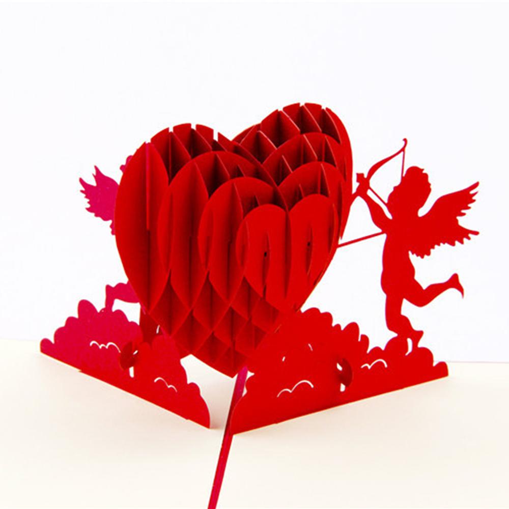 Hot 3D Creative Card For Wife And Friend Valentines Day Gift Wedding Invitation  Card Thank You Postcard