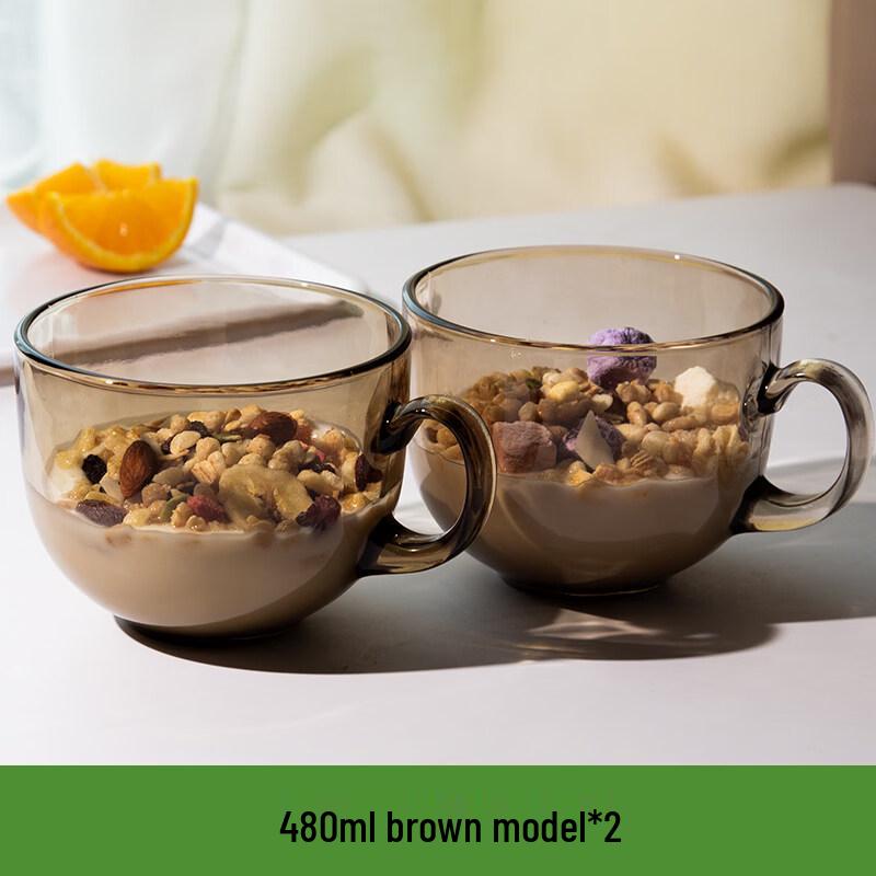 ZISIZ Glass Breakfast Cup with Tea Filter