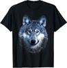 Timber Wolf Face Portrait Distressed Graphic Art Design T-Shirt Mens Womens Tees Top