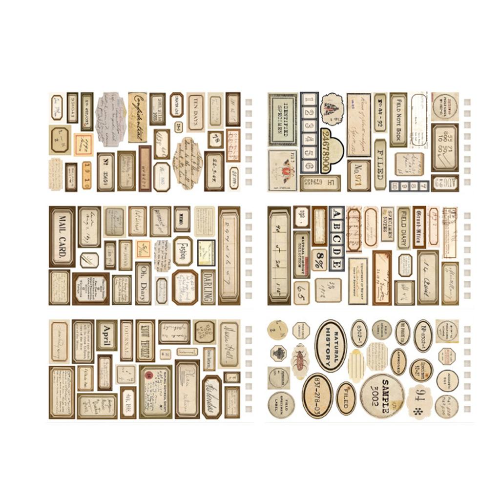 12 Stück Planer Aufkleber Bogen Retro Stil Dekorative Planer Aufkleber für Journal Kalender Sammelalbum