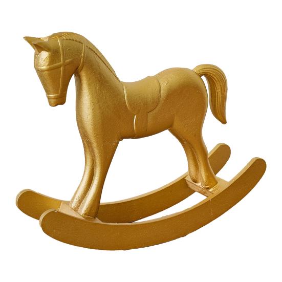 

Wooden Rocking Horse Figurine Vintage Horse Statue Sculpture Home Office Living Room Bookshelf Desktop Decoration Ornament