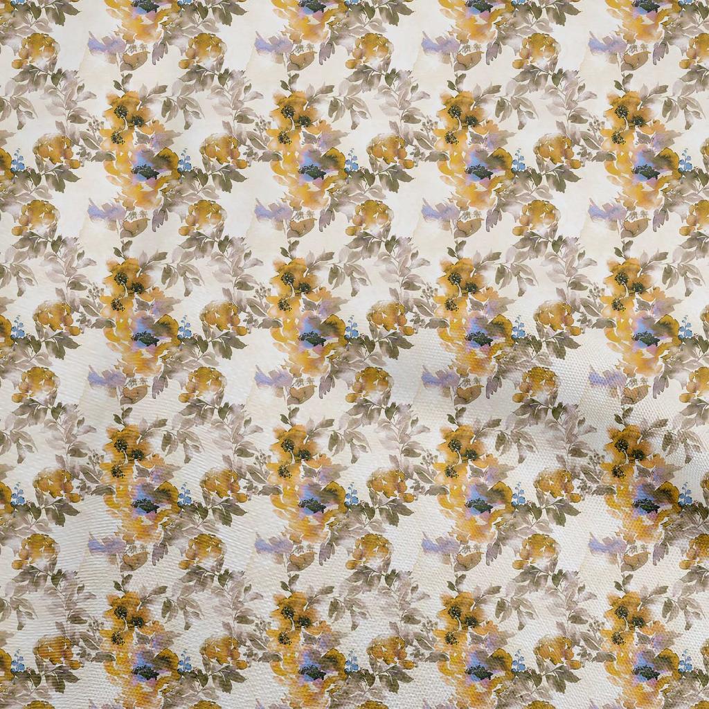 oneOone Cotton Flex Green Fabric Abstract Watercolor Floral Sewing Craft Projects Fabric Prints By Yard 40 Inch