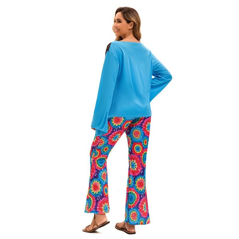 Country singer hip hop singer retro horn trousers couple outfit men and women