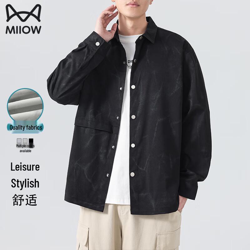 

MaoRen Men s Loose Fit Casual Jacket Shirt 2XL
