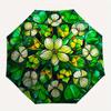 Stained Style Round Wall Art Decorative PanelUmbrellaPortable 3-Fold Compact Umbrella for Men & Women Gift