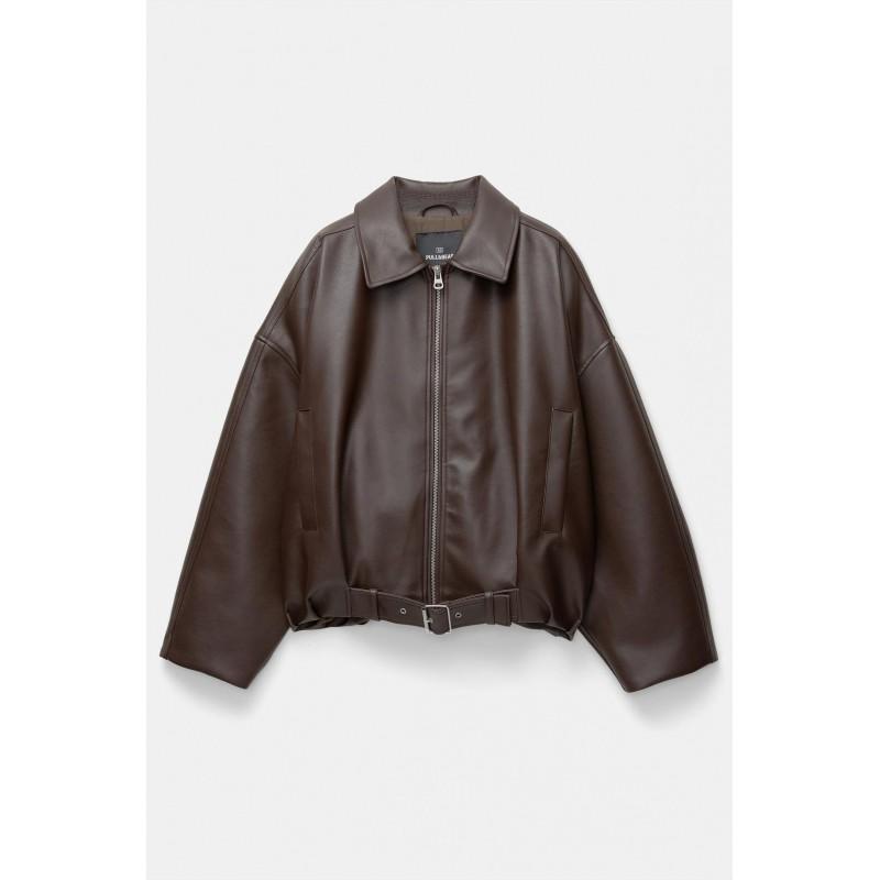 Womens Vintage Pilot Jacket Faux Leather