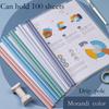 A4 Morandi Color Water Drop Rod Clip File Folder Pull Rod Clip File Folder Large Capacity Student Information Storage Book Quality