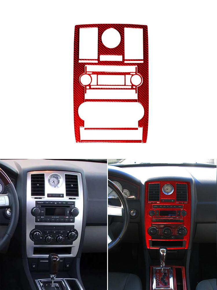 Kohlefaser Innenraum Auto Mittelkonsole CD-Panel Zierleisten Rahmen Abdeckung Aufkleber Für Chrysler 300 2005-2007 Ohne Navigationszubehör