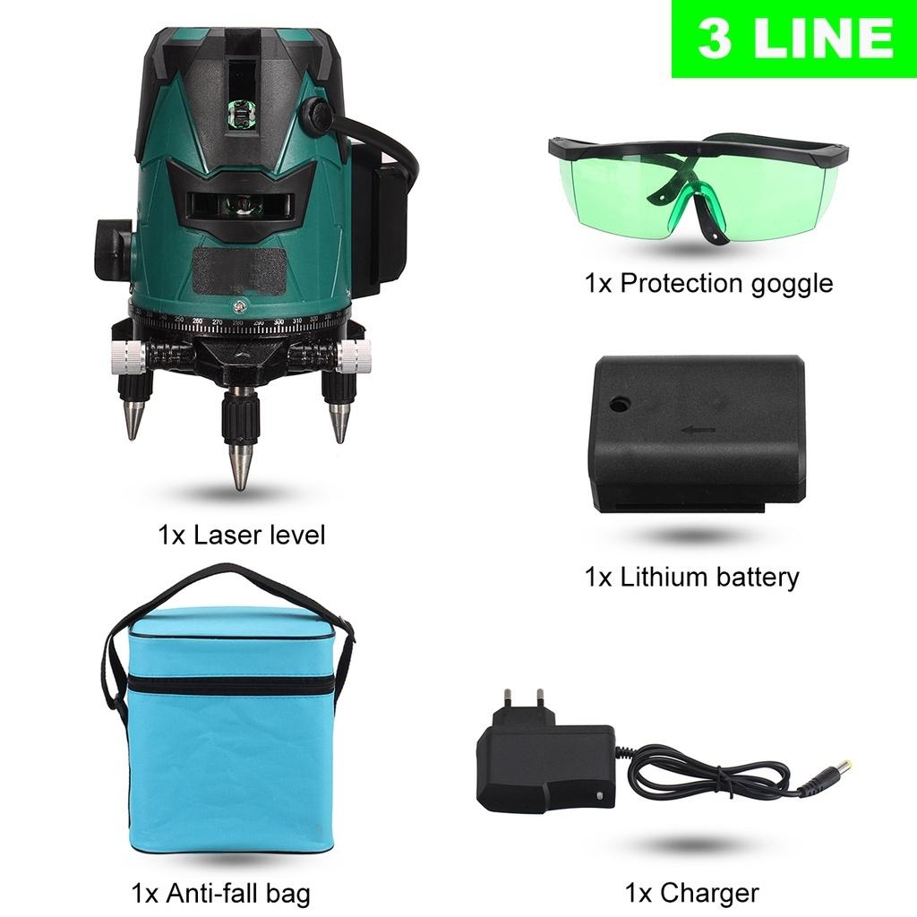 2/3/5 Lines 360° Rotatable Indoor Outdoor Green Radius Alternating Direct Horizontal Vertical Measuring Instruments Self-Leveling Laser Level