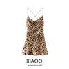 2024 Summer New French Pure Desire Sexy Animal Pattern Print Silk Satin Leopard Print Dress 3550026 051