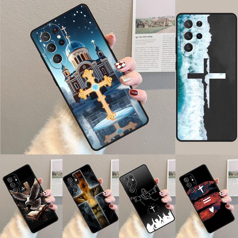Faith Cross Cool Phone Case for Samsung Galaxy note 10 pro S26 Ultra S23 S24 FE S25 S21 S22 PLUS shockproof Cove