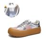 Leather little white shoes women's spring 2025 new flat baseplate shoes women's casual versatile women's shoes platform German training shoes women's
