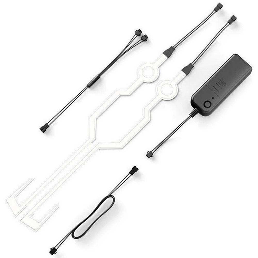 A Pair Motorcycle Helmet Capacete De Moto Light Riding Signal EL Strip Kit Bar DIY Helmet Led Strip Reflector Cold Light Fil