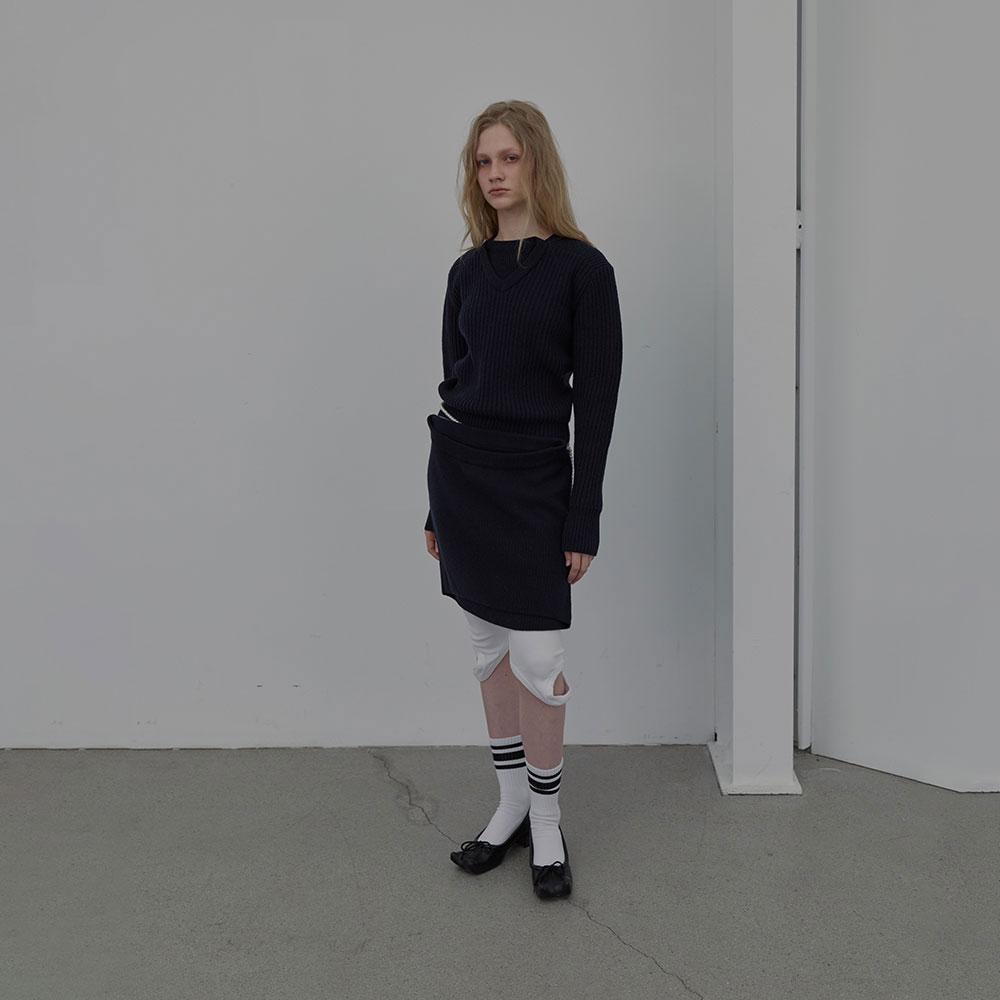 LCDC™ Double Layer Knit Skirt (Navy)