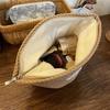 Handwoven Cotton Makeup Bag – Artistic Crochet Cosmetic Pouch with Zipper, Minimalist Clutch for Women