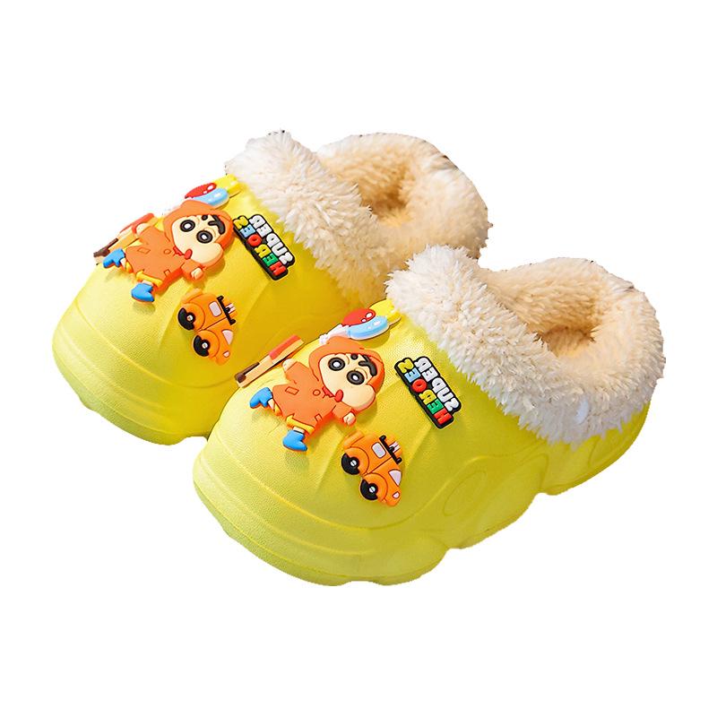 

Дитячі бавовняні капці з ЕВА: Водонепроникне, Нековзке, Тепле Зимове Взуття зі Знімною Оксамитовою Підкладкою Size 28-29: 16-16.5cm жовтий