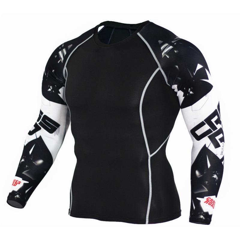 Schnell trocknendes Fitness-Langarm-T-Shirt für Herren mit Rundhalsausschnitt