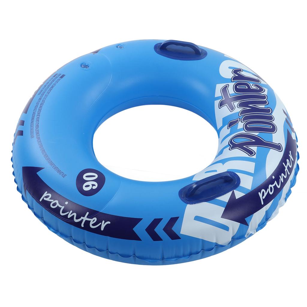 Aufblasbarer Schwimmring Verdicktes PVC Auslaufsicher Doppelventil Schwimmreifen mit Griff für Pools Badewannen Strände Blau