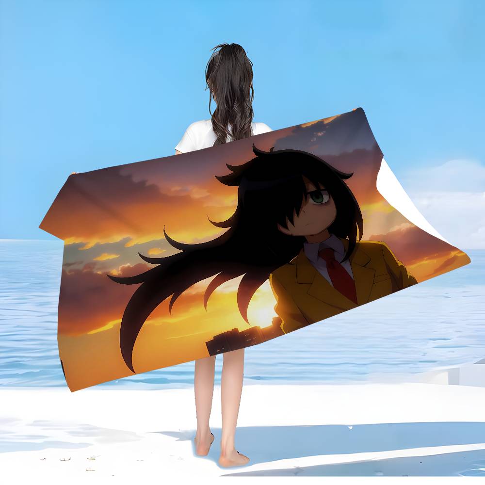 Watamote K-Kuroki T-Tomoko Big Microfiber Beach Towels Quick Dry Towel Sand Beach Towels Pool Towel for Travel Swim Pool Yoga