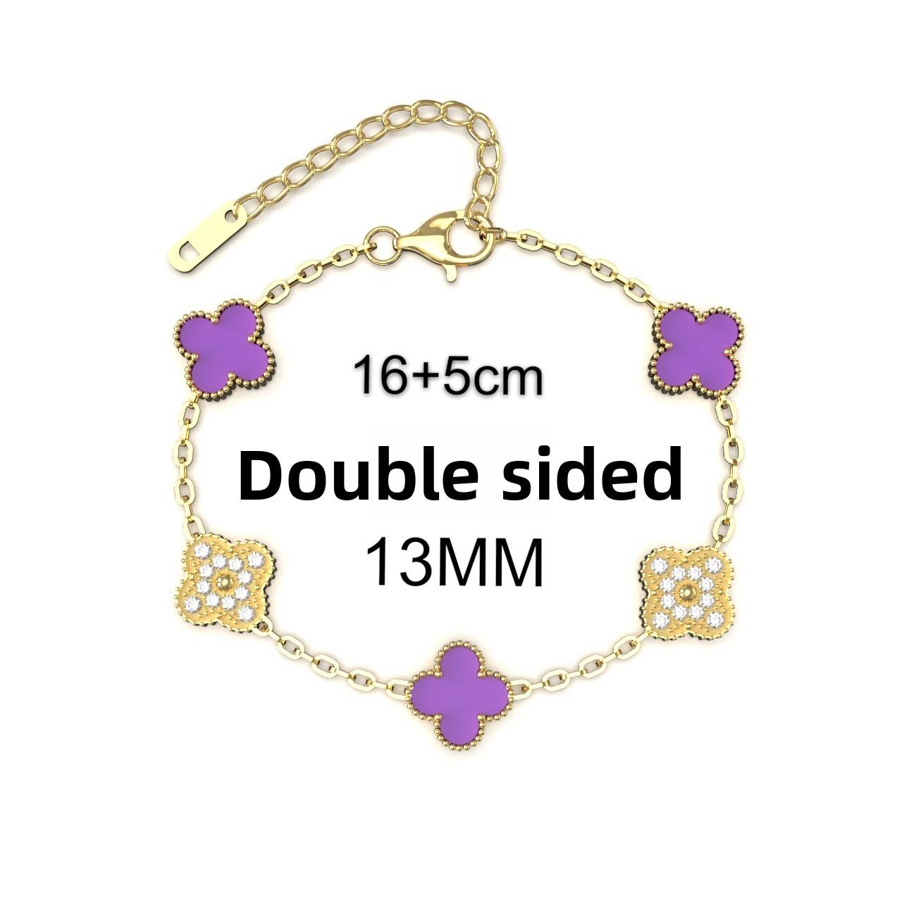 

13мм Модный Высококачественный Браслет Четырехлистный Клевер 18К Пять Цветов Женский Браслет