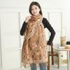Ethnic Style Scarf for Women Winter High End Imitation Cashmere Scarf Versatile Ladies Shawl Tassel Retro Jacquard Scarf