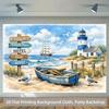 2D Nautical Beach Sign Backdrop Seaside Lighthouse Home Wall Decor