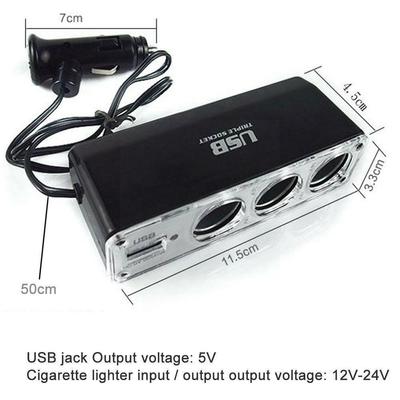 3 Yollu Çoklu Soketli Araç Çakmaklığı Ayırıcı USB USB Adaptörü 12V/24V BX Fişli DC Portlu Üçlü Şarj Aleti F7U9