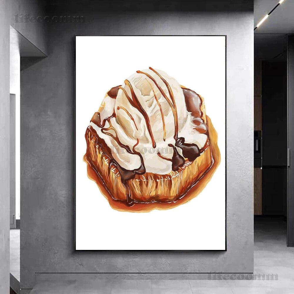 Sunn frokost Kunstplakat Dekorasjon Mat Foto Kunst Veggmaleri For Restaurant Kjøkken Dekor Plakat og trykk Ingen ramme