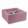 Dry Pool 90x90x40cm Velvet Soft Pink with 400 Balls: Light Pink Pearl, Silver, Metallic Graphite, Pearl