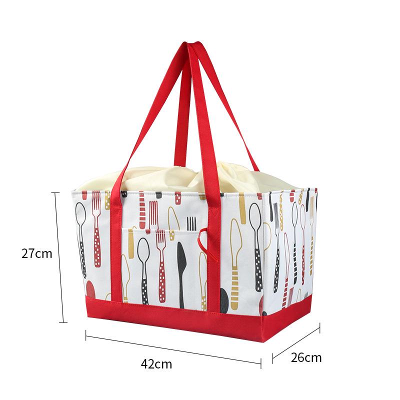 Large Capacity Foldable Insulated Shopping Bag - Portable and Cold-Keeping for BBQs and Picnics