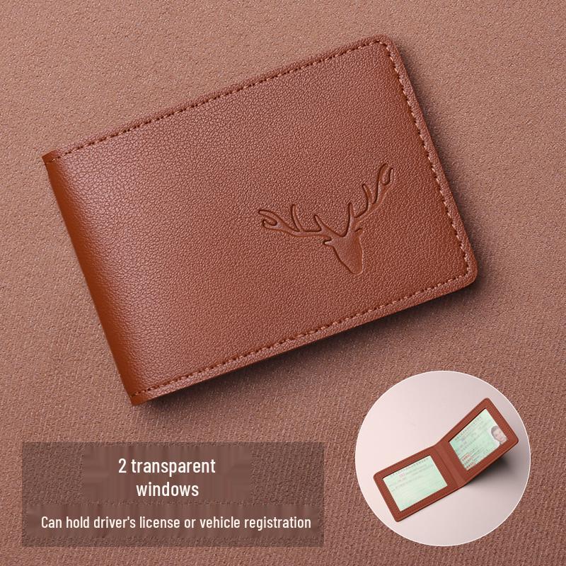 Men's 2025 Style Two-in-One Motor Vehicle License Leather Cover and Card Holder