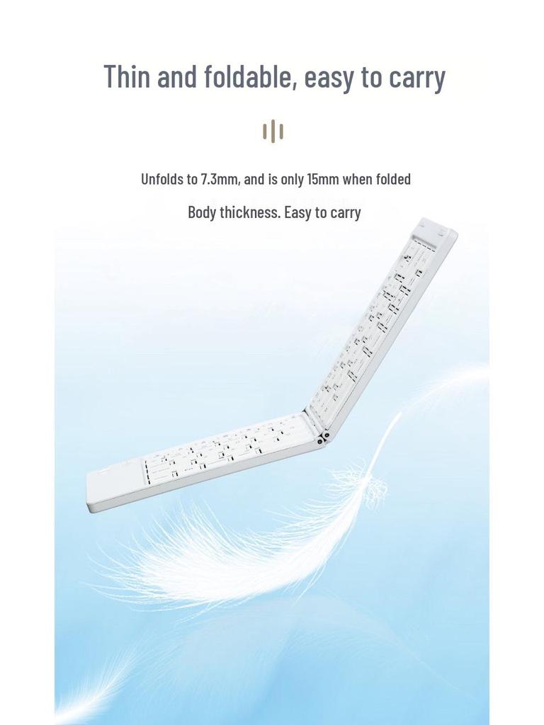 Tragbare Bluetooth-Tastatur mit Doppelfaltung für mobile Geräte und Laptops