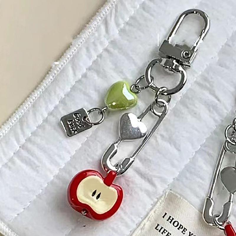 

Аксессуары для DIY Мода Фруктовая цепочка для телефона Брелок Милое красное яблоко Брелок Сердечко Ювелирные изделия Подвеска для рюкзака A2