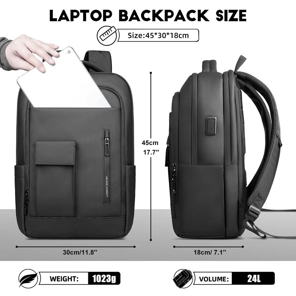 HcanKcan 17 Inch Laptop Backpack Business Waterproof Large Capacity Weekend Travel Backpack Multifunctional Men Work Backpack