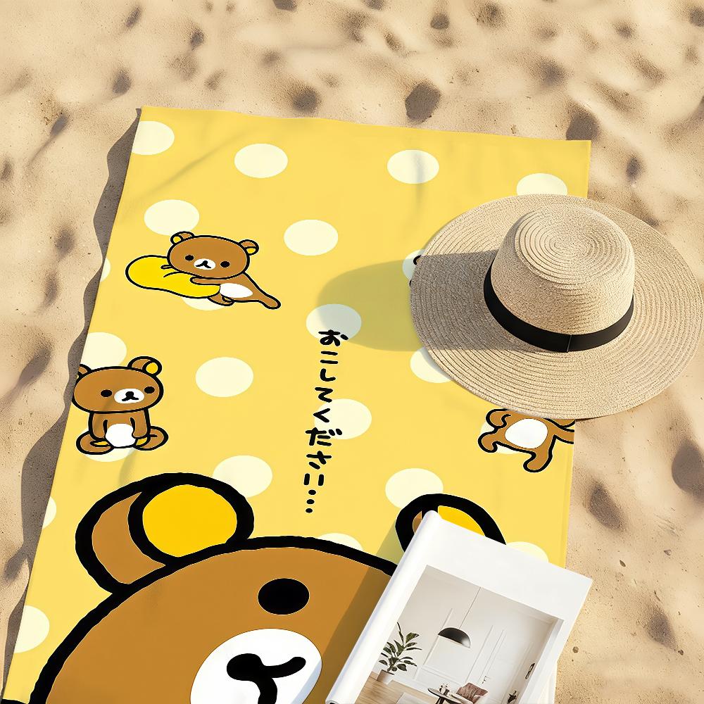 Cartoon R-Rilakkuma Cute Kawaii Towel Quick Drying Beach Towels Are Suitable For Swimming Pools Camping Yoga And The Gym