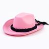 Western Cowboy Hats Wear Resistant Rolled Brims Felt Hat Eye Catching for Show