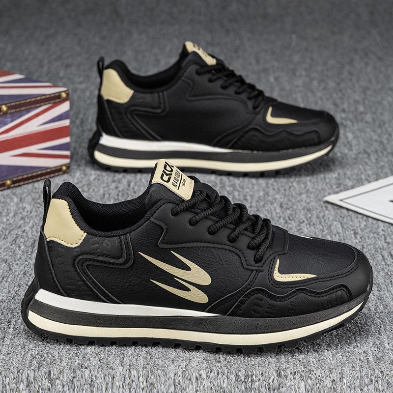 

Men s shoes new spring trend high sense versatile casual sports shoes running height 39 чёрный
