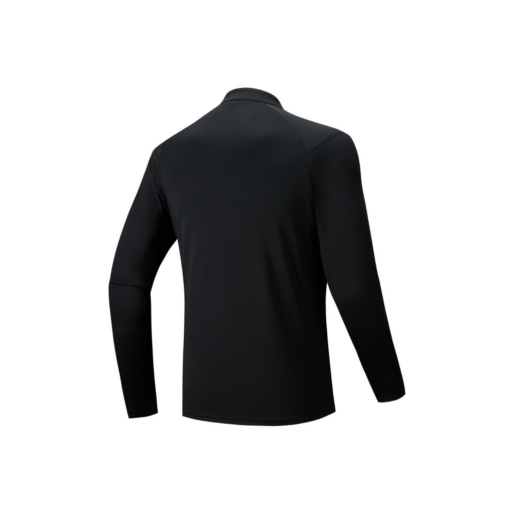 Anta Outdoors Long Sleeve Knitted Shirt Winter T-Shirt Men Tops Basic-Black 952546403-2