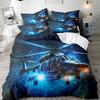 Helicopter Series 3D Digital Printing Three-Piece Bedding Kit Bed Sheet Quilt Cover