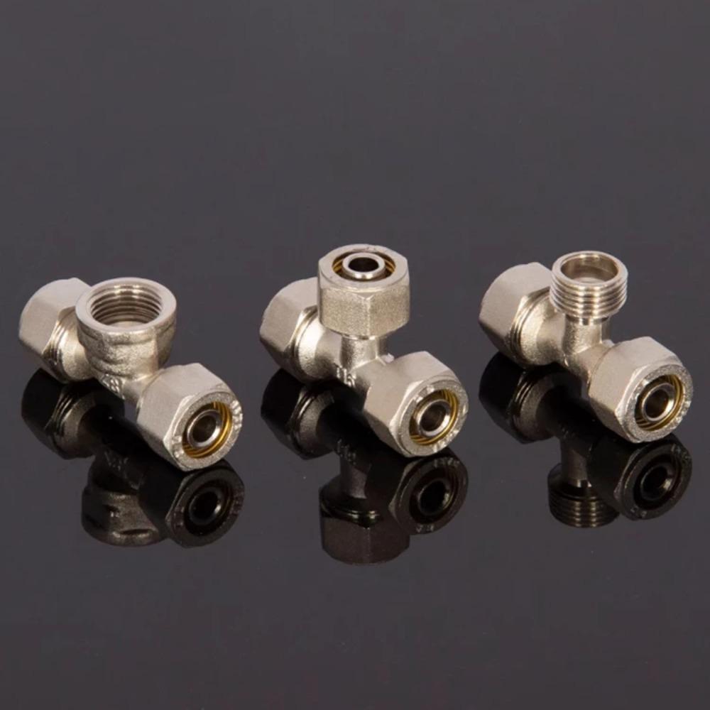 Straight Elbow Tee Cross 2 3 4 Wasy 12x16mm PEX 1/2" 3/4" BSPP Male Female Nickel Plated Brass Pipe Fitting Adapter Solar Hoti