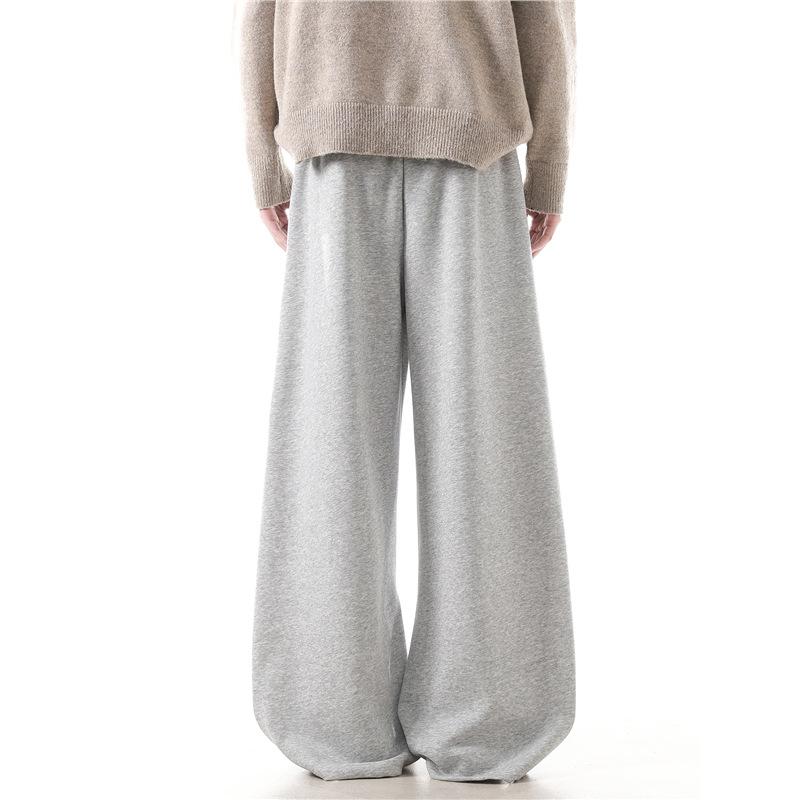 Spring and Autumn American Retro Spring Structure Cutting Scimitar Sweatpants Men's and Women's Loose Casual Straight Sweatpants Tide