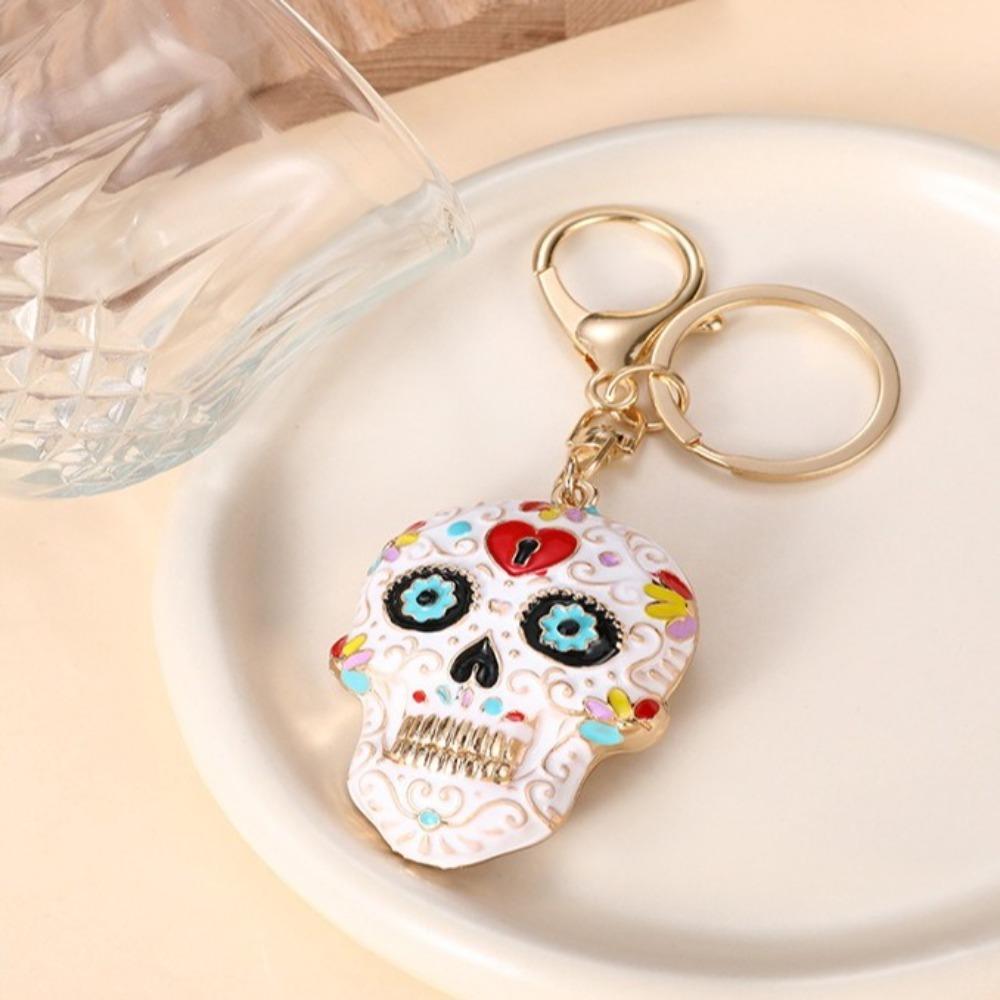 With Buckle Skeleton Keyring Mandala Skull Key Chain Pedant Creative Skull Keychains  Car