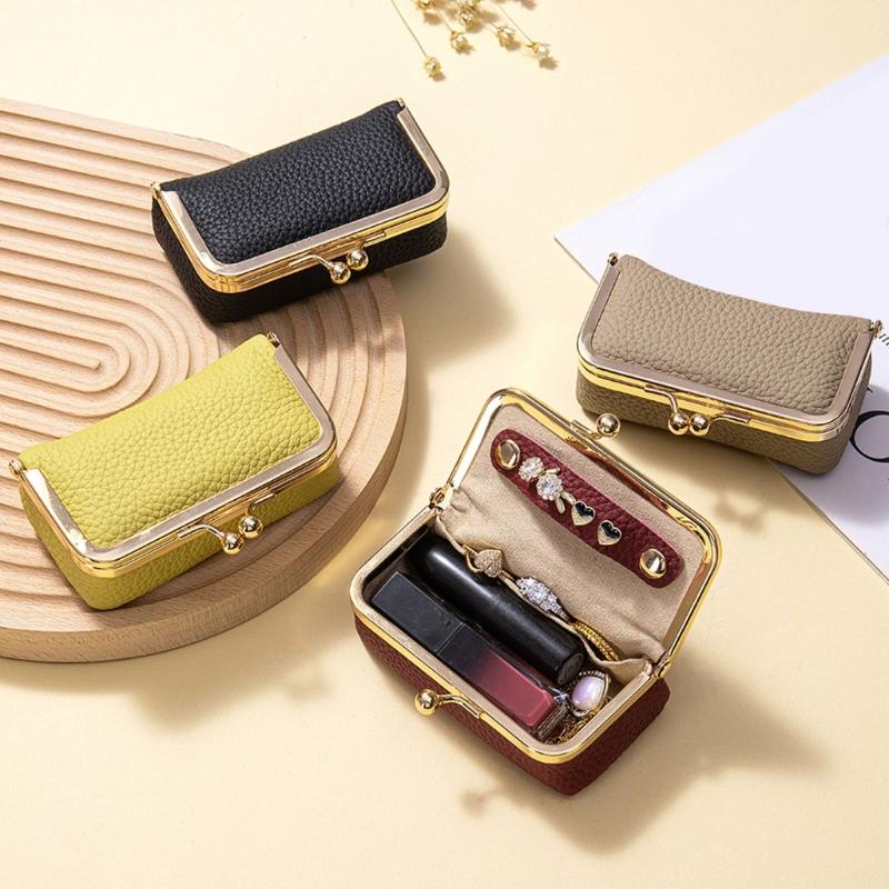 Miniature Leather Jewelry Pouch Travel Organiser For Rings Earrings Necklaces And Lipsticks With Inner Pocket