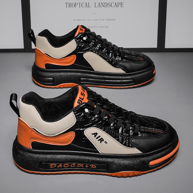 High Top Chunky Sneaker Men Winter Plush Warm Snow Boots Fashion Casual Leather/Down Upper Height Increased Flat Platform Shoes