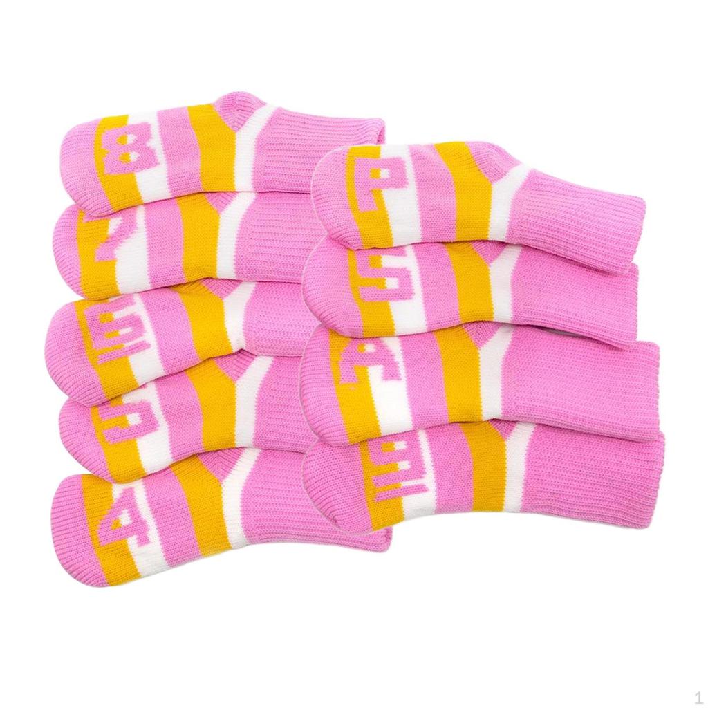 9 Pcs Durable Velvet Golf Covers Putter Head Cover Accessories