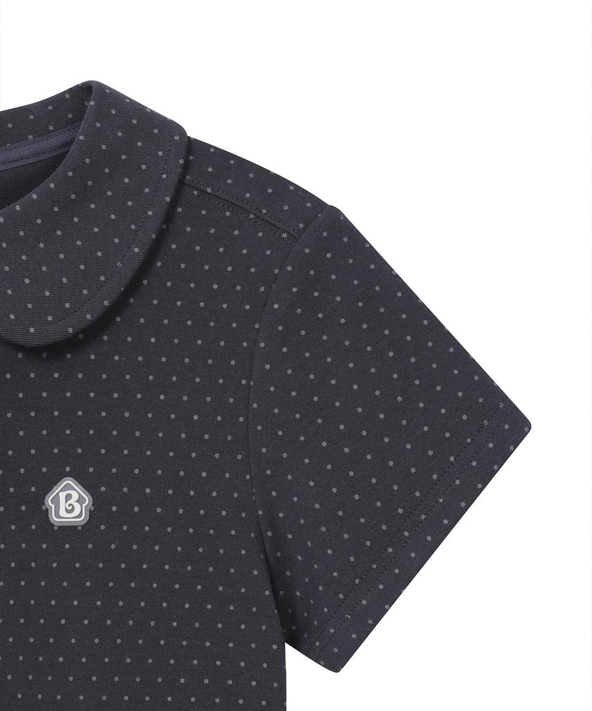 BAUF Round Collar T-Shirt [Dot Charcoal]
