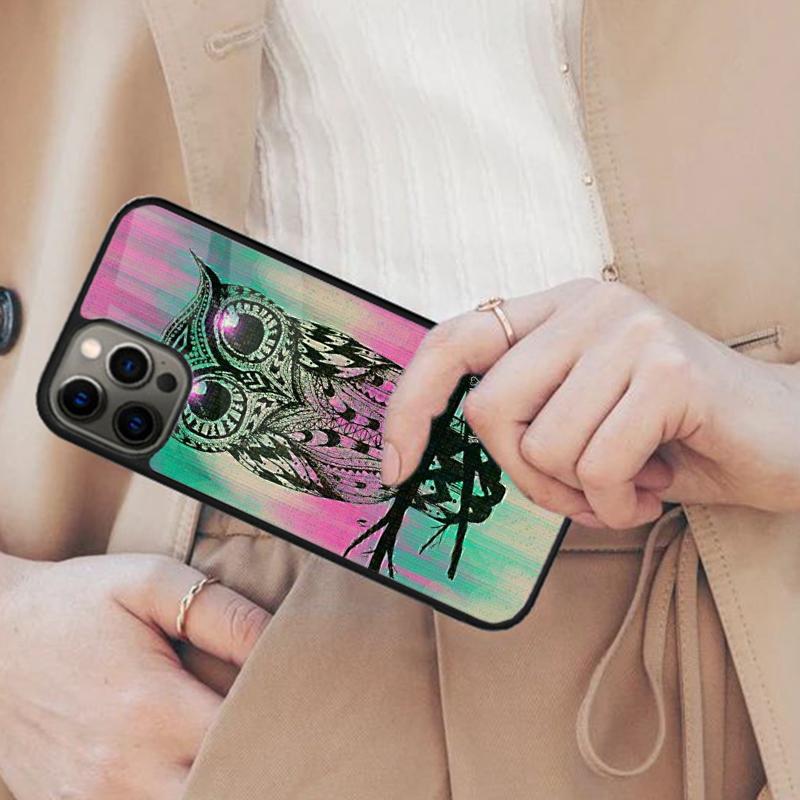 Mandala Eule Magnetische Handyhülle Für APPLE iPhone 17 Air 16 14 13 12 Pro Max 15 Plus Kabelloses Laden Mit MagSafe Abdeckung